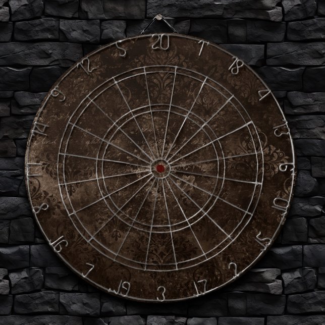 Velvety Bronze Damask | Brown Baroque Grunge Dart Board (Creator Uploaded)
