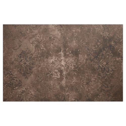 Velvety Bronze Damask  Brown Baroque Grunge Fabric