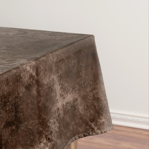 Velvety Bronze Damask  Brown Baroque Grunge Tablecloth