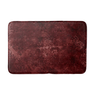 Velvety Henna Damask Red Distressed Grunge Bath Mat