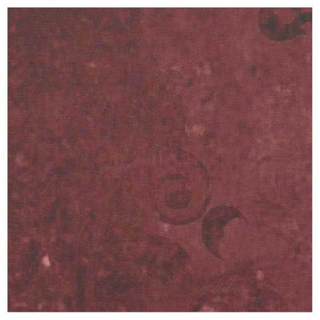 Velvety Henna Damask | Red Distressed Grunge Fabric (Close Up)
