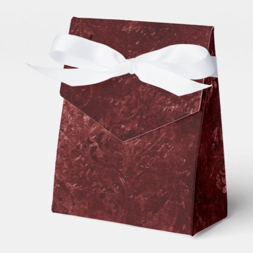 Velvety Henna Damask  Red Distressed Grunge Favor Boxes