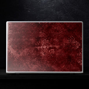 Velvety Henna Damask   Red Distressed Grunge HP Laptop Skin