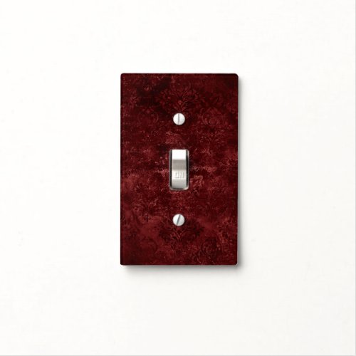 Velvety Henna Damask  Red Distressed Grunge Light Switch Cover