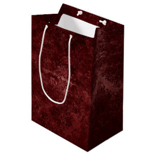 Velvety Henna Damask   Red Distressed Grunge Medium Gift Bag