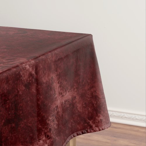 Velvety Henna Damask  Red Distressed Grunge Tablecloth