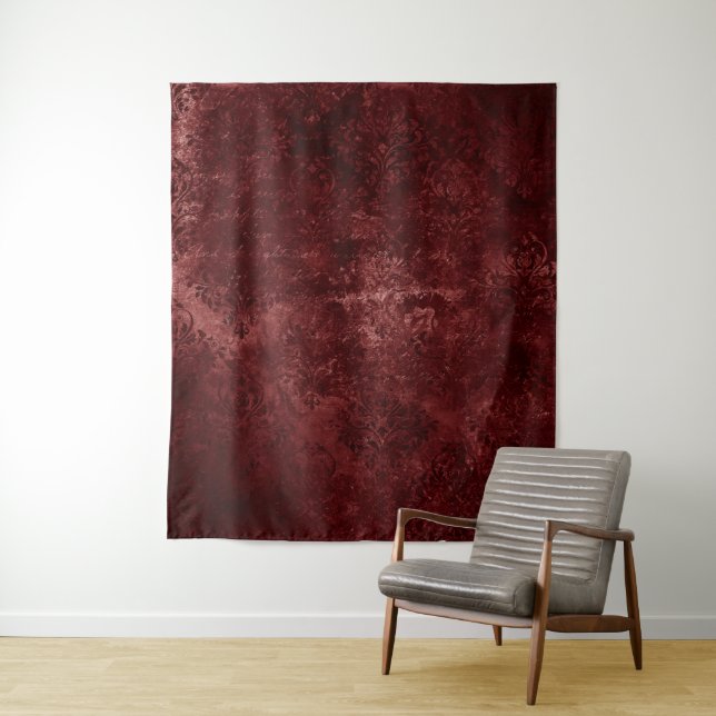 Velvety Henna Damask | Red Photo Booth Backdrop (In Situ)