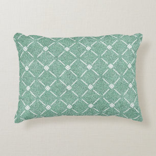 Velvety Lattice Pattern in Mint Green Accent Pillow