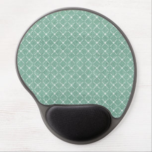 Velvety Lattice Pattern in Mint Green Gel Mouse Pad
