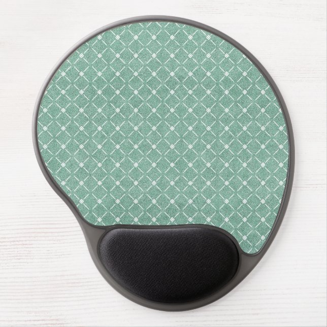 Velvety Lattice Pattern in Mint Green Gel Mouse Pad (Front)