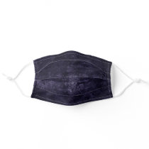 Velvety Midnight Damask | Indigo Purple Grunge Adult Cloth Face Mask