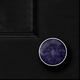 Velvety Midnight Damask | Indigo Purple Grunge Ceramic Knob