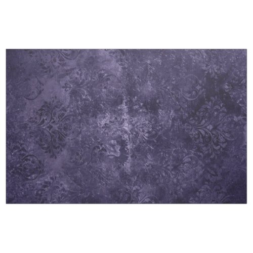Velvety Midnight Damask  Indigo Purple Grunge Fabric