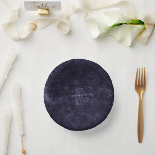 Velvety Midnight Damask Indigo Purple Grunge Paper Bowls