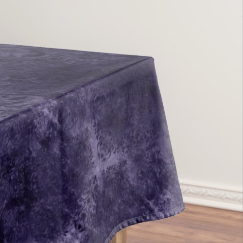 Velvety Midnight Damask  Indigo Purple Grunge Tablecloth