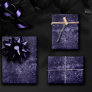 Velvety Midnight Damask | Indigo Purple Grunge Wrapping Paper Sheets