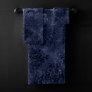 Velvety Navy Damask | Dark Blue Grunge Baroque Bath Towel Set