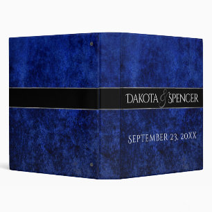 Velvety Navy Damask   Dark Blue Grunge Baroque Binder