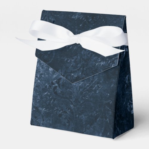 Velvety Navy Damask  Dark Blue Grunge Baroque Favor Boxes