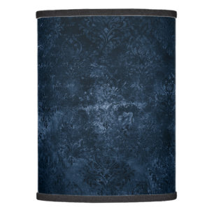 Velvety Navy Damask Dark Blue Grunge Baroque Lamp Shade