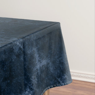 Velvety Navy Damask Dark Blue Grunge Baroque Tablecloth