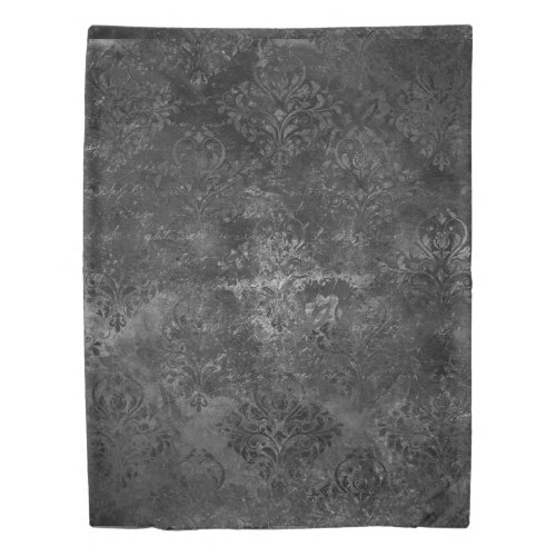 Velvety Onyx Damask  Black Vampy Grunge Baroque Duvet Cover