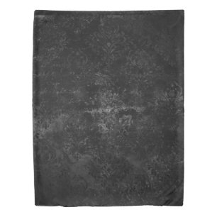 Velvety Onyx Damask Black Vampy Grunge Baroque Duvet Cover