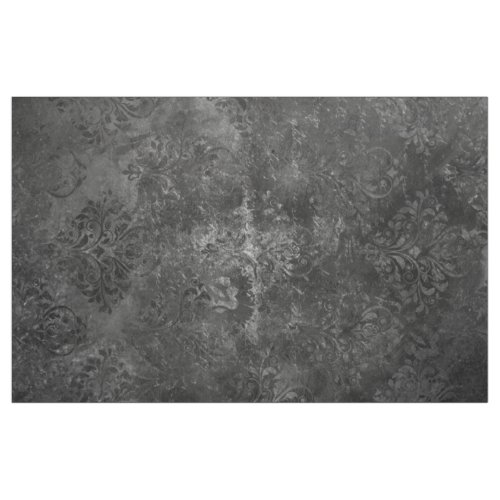 Velvety Onyx Damask  Black Vampy Grunge Baroque Fabric