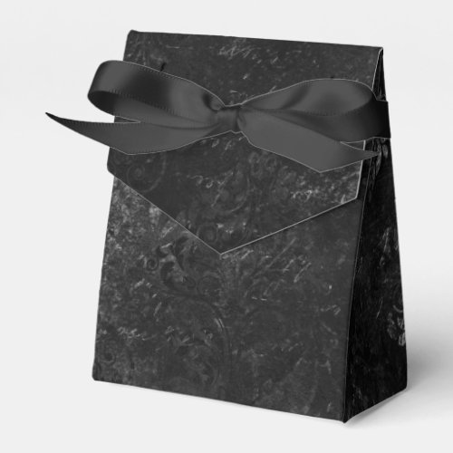 Velvety Onyx Damask  Black Vampy Grunge Baroque Favor Boxes