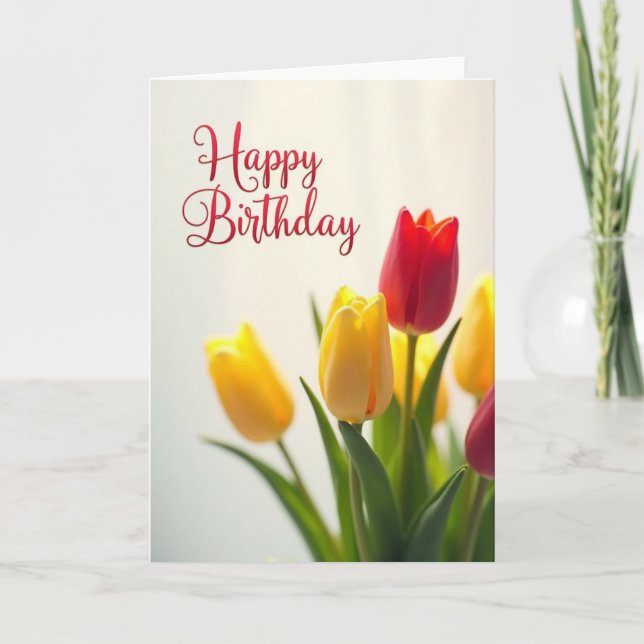 Velvety Petals Birthday Card (Front)