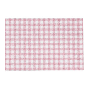 Velvety Pink and White Gingham Charm Placemat