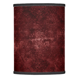 Velvety Red Damask   Henna Distressed Grunge Lamp Shade