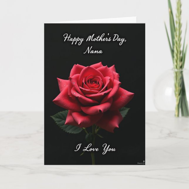 Velvety Red Rose Mother Card (Front)