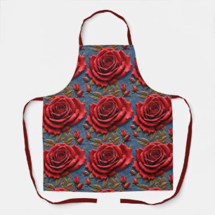 Velvety Red Roses Apron