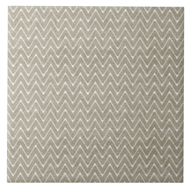 Velvety Sand Brown Small Chevron Pattern Ceramic Tile (Front)