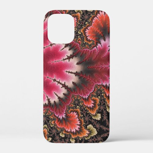 Velvety Soft Rosy Floral Look Fractal Abstract Art iPhone 12 Mini Case