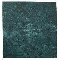 Velvety Teal Damask | Dark Green Grunge Baroque