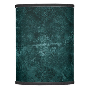 Velvety Teal Damask Dark Green Grunge Baroque Lamp Shade