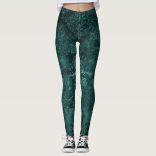 Deep forest green solid color leggings, Zazzle