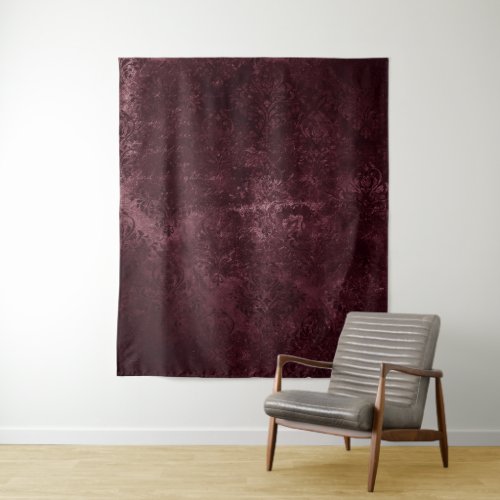 Velvety Wine Damask  Bordeaux Sangria Backdrop