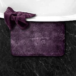 Velvety Wine Damask | Bordeaux Sangria Grunge Glam Bath Mat