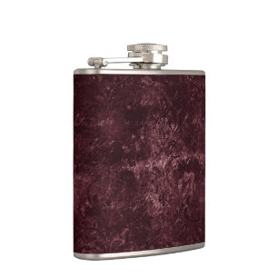 Velvety Wine Damask   Bordeaux Sangria Grunge Glam Flask