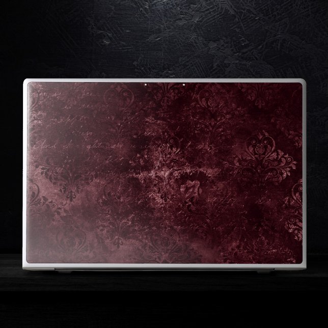 Velvety Wine Damask | Bordeaux Sangria Grunge Glam HP Laptop Skin (Creator Uploaded)
