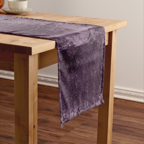 Velvety Wine Damask  Bordeaux Sangria Grunge Glam Short Table Runner