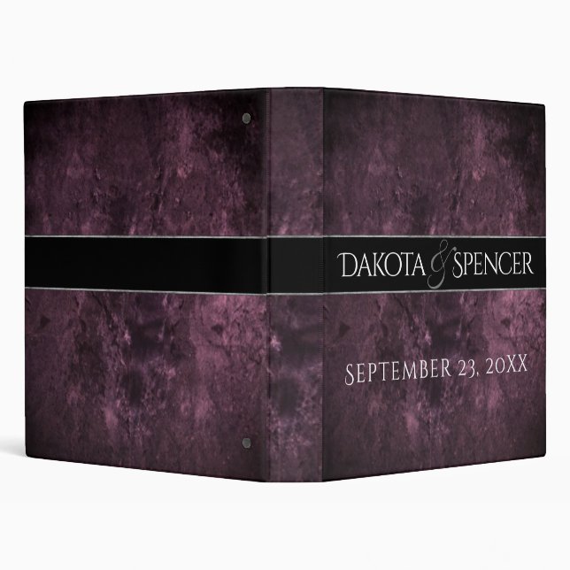 Velvety Wine Damask | Maroon Merlot Grunge Baroque 3 Ring Binder (Background)