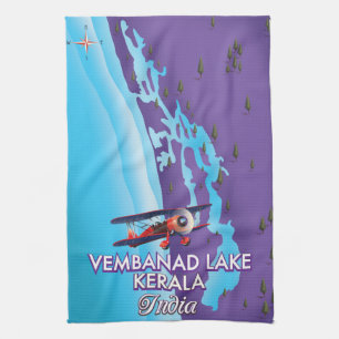 Vembanad Lake ,India travel poster Kitchen Towel