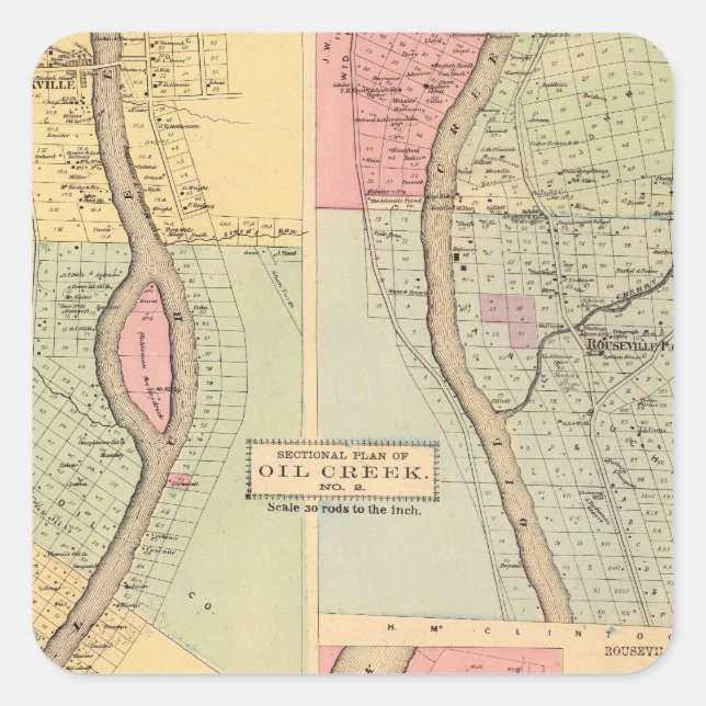 Venango County Pennsylvania, Creek Crawford County Square Sticker (Front)