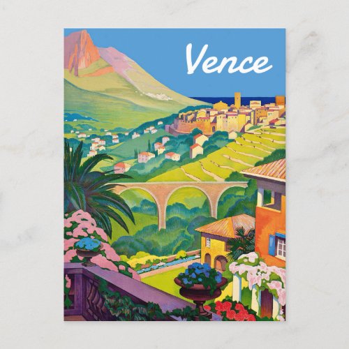 Vence French Riviera France Postcard