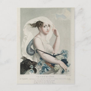 Vendemiaire , first month of Republican Calendar Postcard