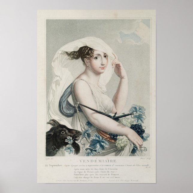 Vendemiaire , first month of Republican Calendar Poster (Front)